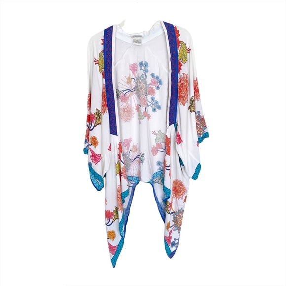 Flying Tomato Tops - FLYING TOMATO Open Front Floral Kimono Cardigan